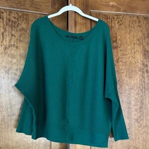 Cyrus Teal Ribbed Boatneck Sweater